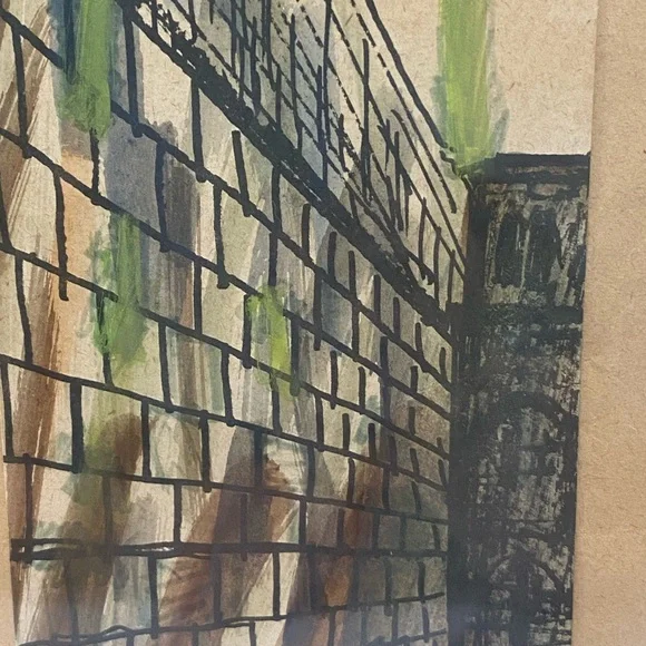 Vintage “The Wall Jerusalem “ Watercolour Painting Framed And Signed 15”-8” Rare